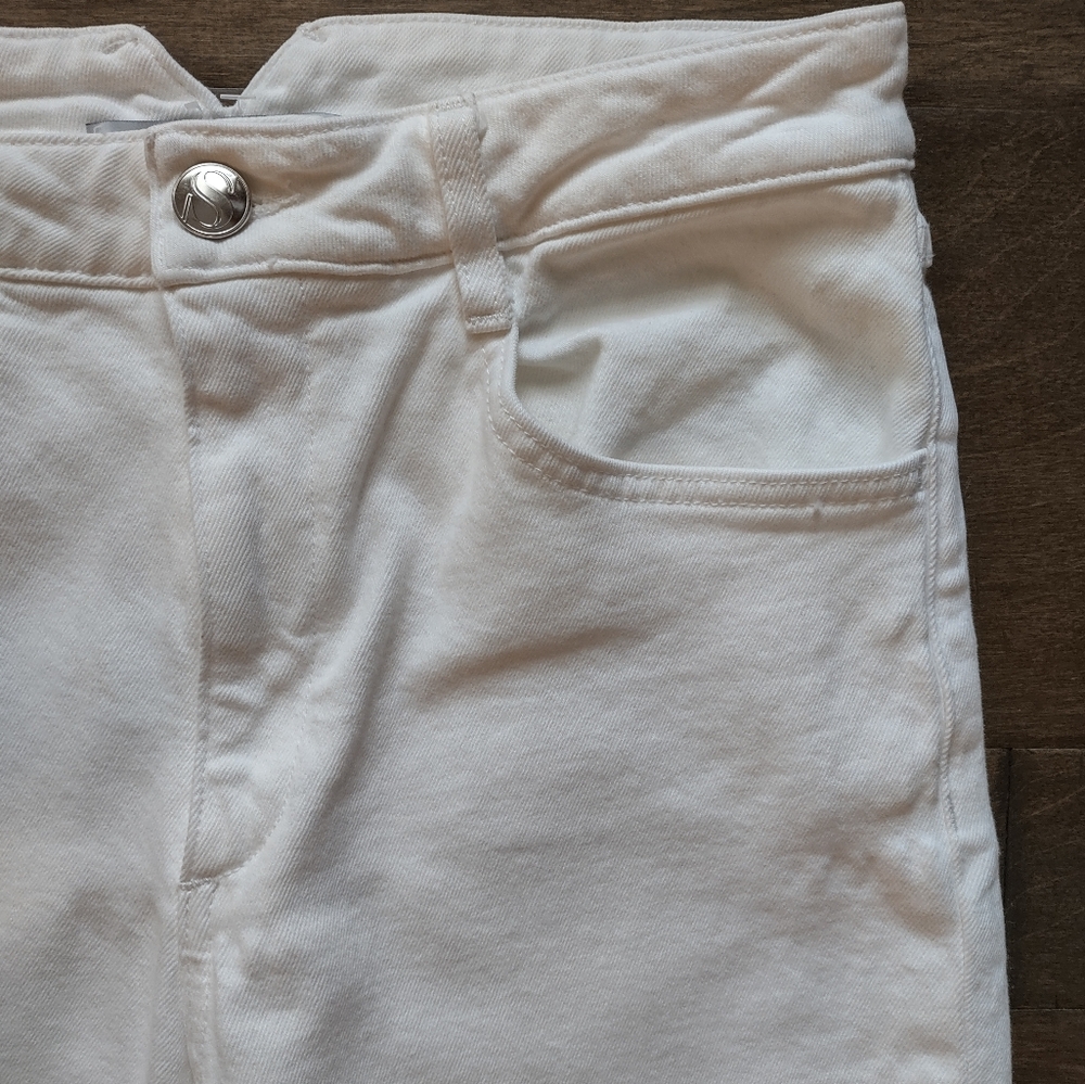 SPRWMN Billie Crop Flare Jeans White New With Defects - Picture 5 of 16
